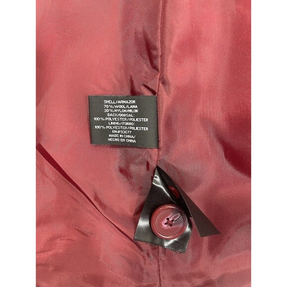 East 5th Wool Blend Pea Coat Womens Red Size Med Front Pockets Old Money Stylish - Picture 9 of 11